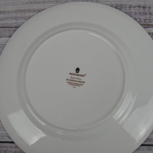 Wedgwood Bone China 8" Salad Plates SET 6 Hummingbird Humming Birds Pattern EUC - Picture 8 of 9